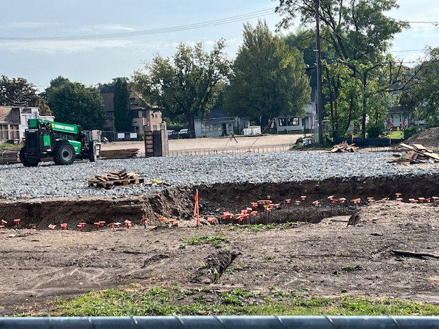view from fourth street expansion footings