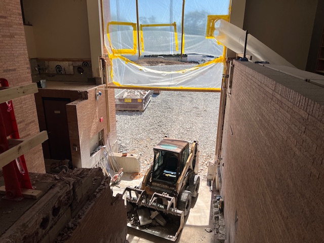 new opening from old building to new building