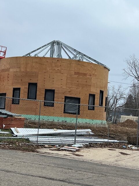 roof construction on Discover Zone