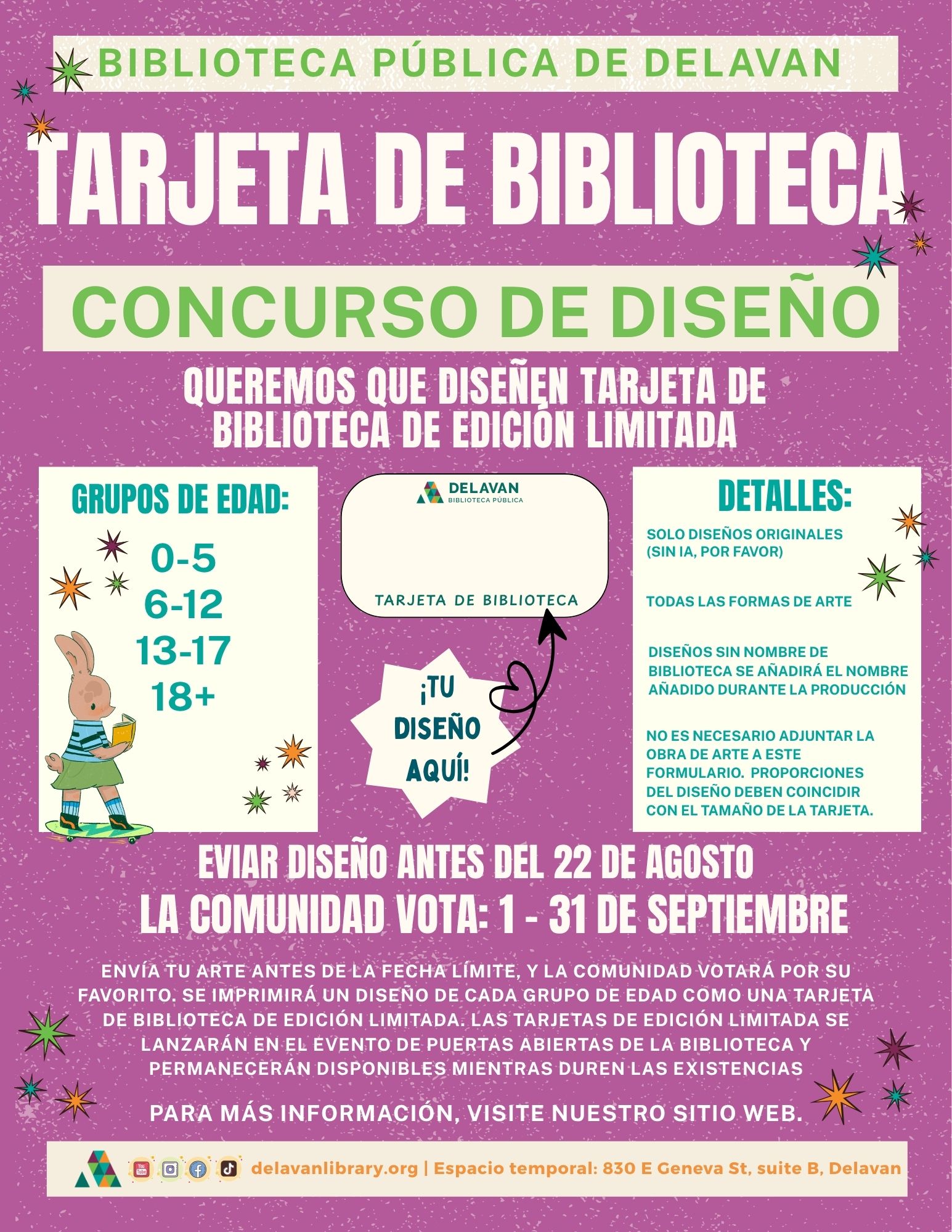 (Spanish) (1) Library card design flyer