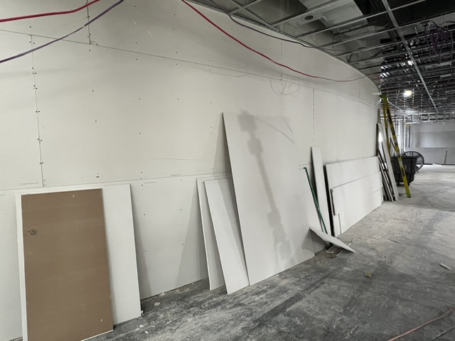 Art gallery wall with drywall