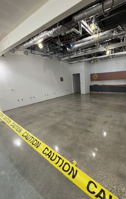 maker space polished floor