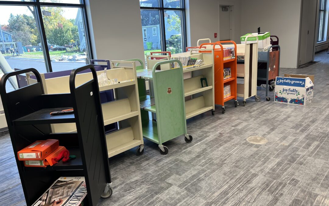 Carts in meeting room.