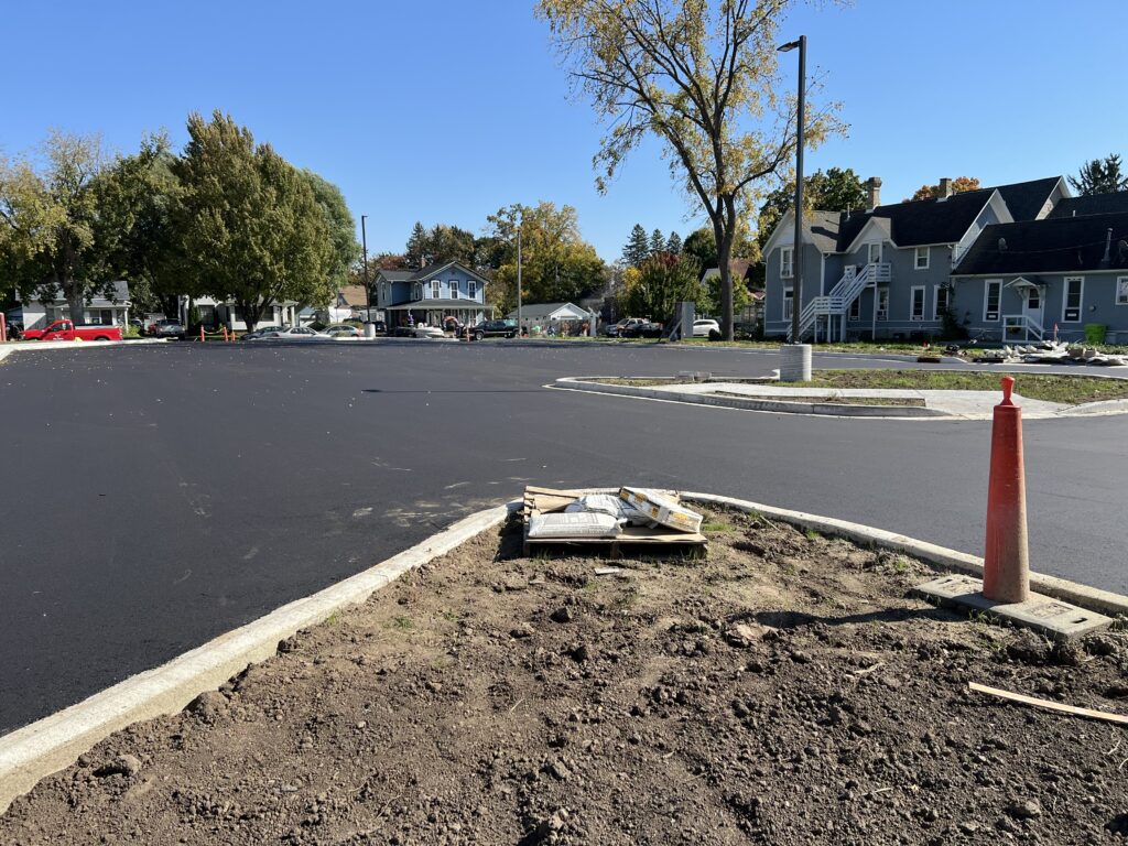 Blacktop has finished installation at the new building site.